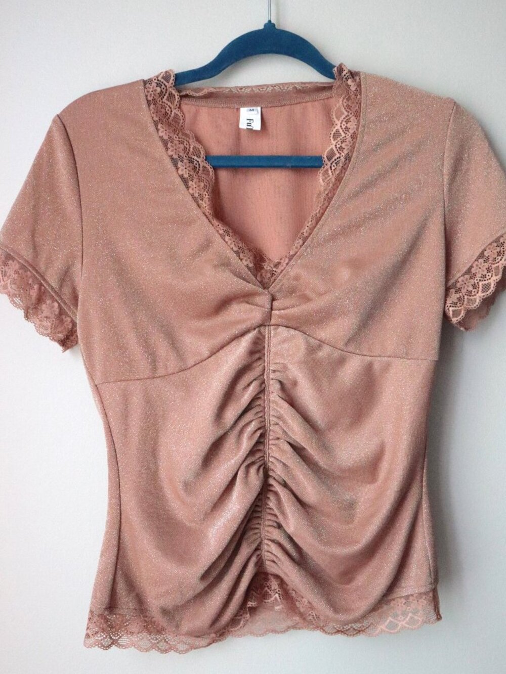 Sparkly Lace Top (Pink, Sparkles, Y2K, 2000s)